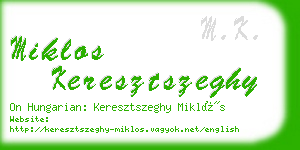 miklos keresztszeghy business card